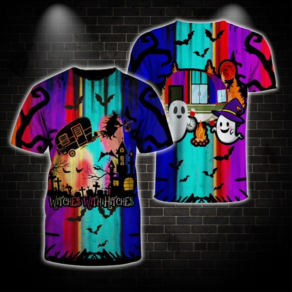 Camping Halloween graphic t-shirt, unisex cotton tee