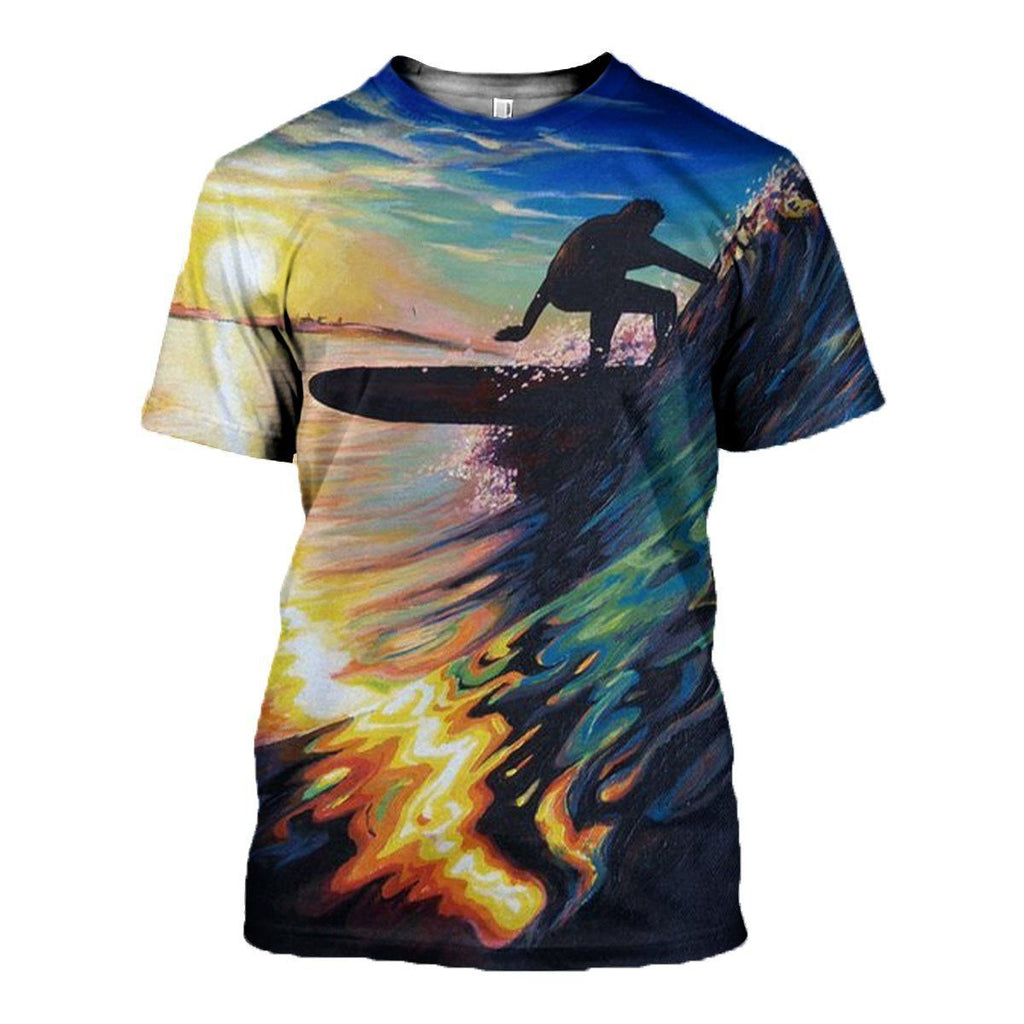 Surfing graphic t-shirt, unisex cotton tee