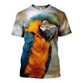 Parrot graphic t-shirt, unisex cotton tee