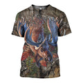 Camo Moose Art graphic t-shirt, unisex cotton tee