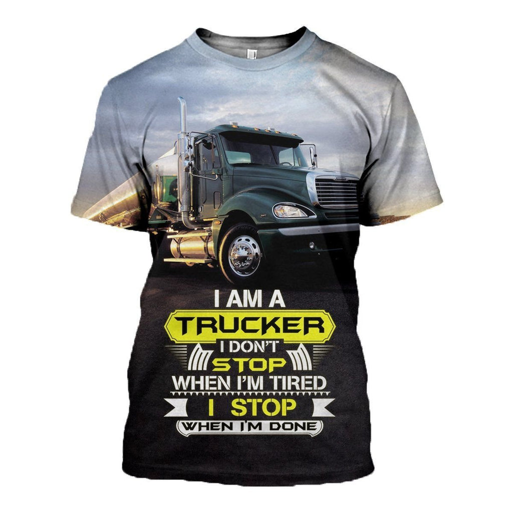 Trucker graphic t-shirt, unisex cotton tee