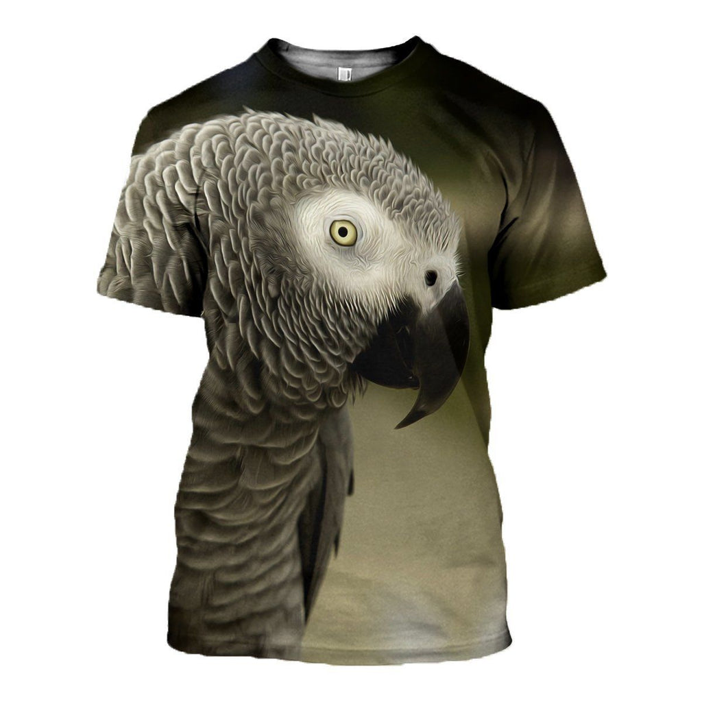 Grey Parrot graphic t-shirt, unisex cotton tee