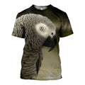 Grey Parrot graphic t-shirt, unisex cotton tee
