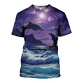 Dolphin graphic t-shirt, unisex cotton tee
