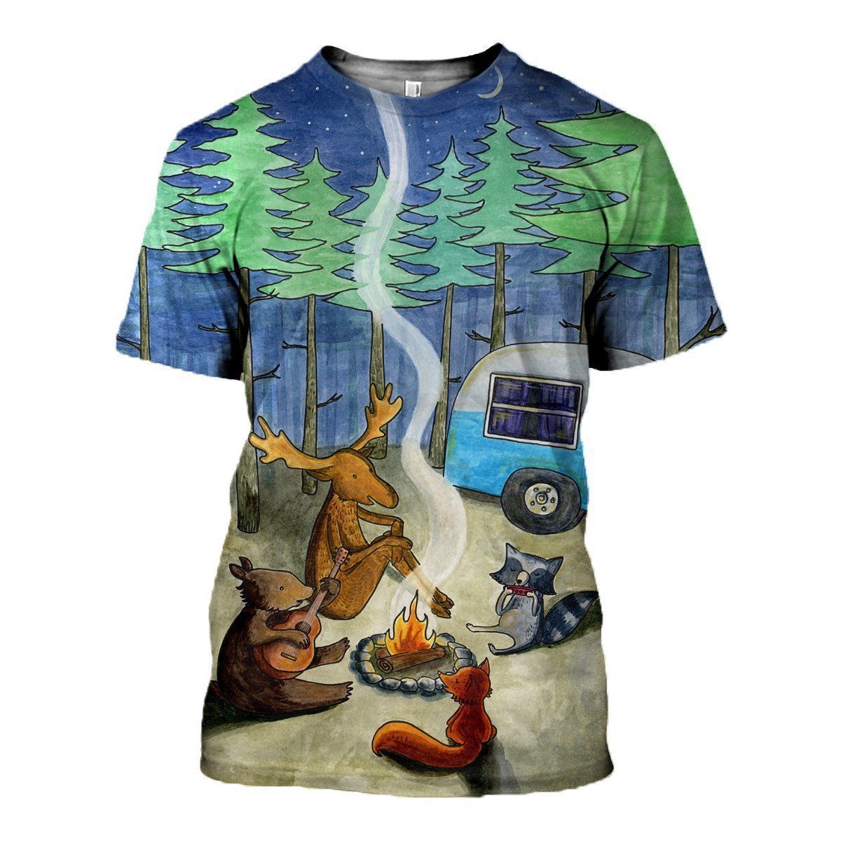Camping L graphic t-shirt, unisex cotton tee