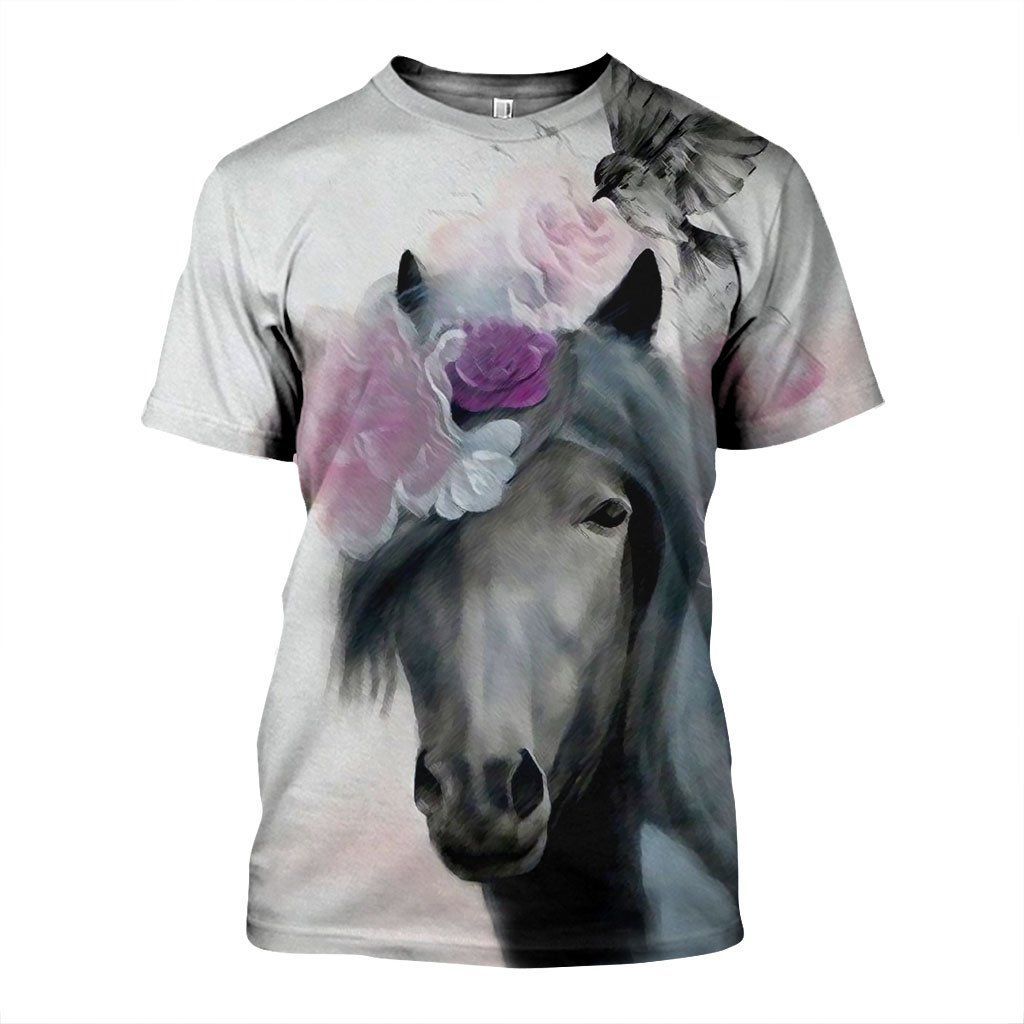 Horses Art graphic t-shirt, unisex cotton tee