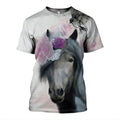 Horses Art graphic t-shirt, unisex cotton tee