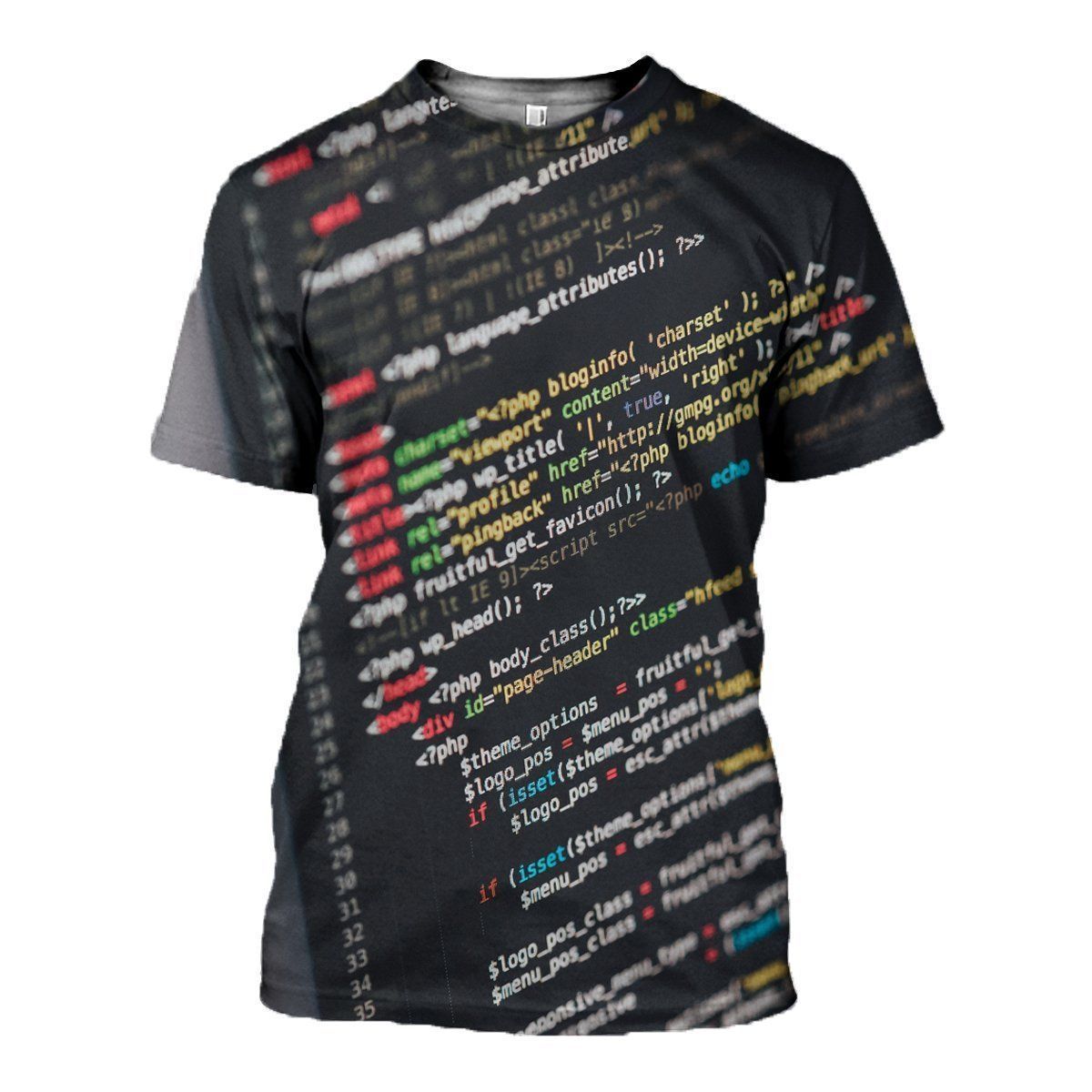 Code graphic t-shirt, unisex cotton tee