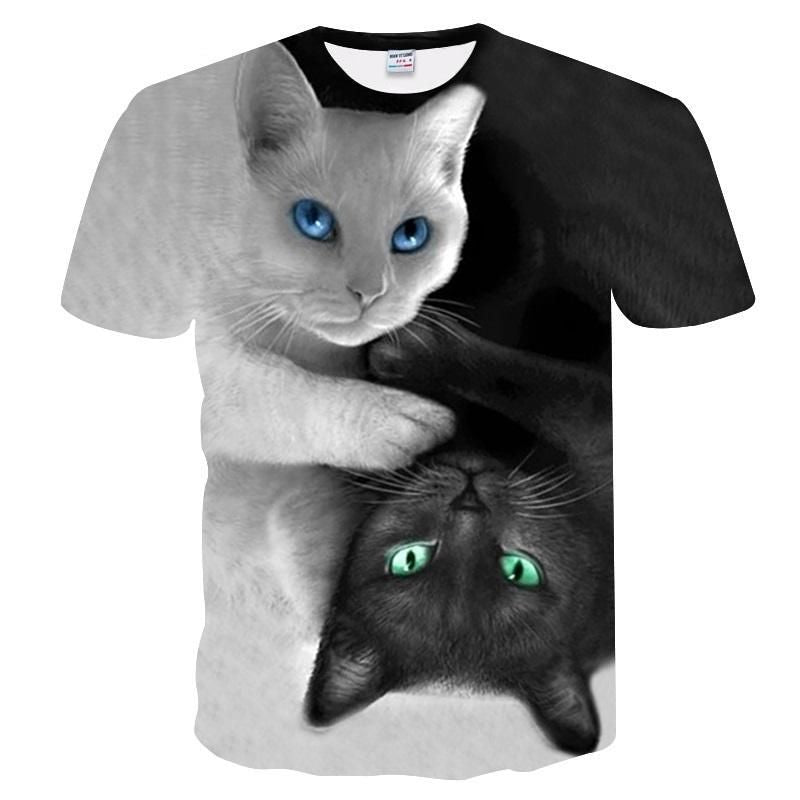 Cat graphic t-shirt, unisex cotton tee