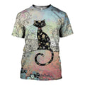 Cat graphic t-shirt, unisex cotton tee