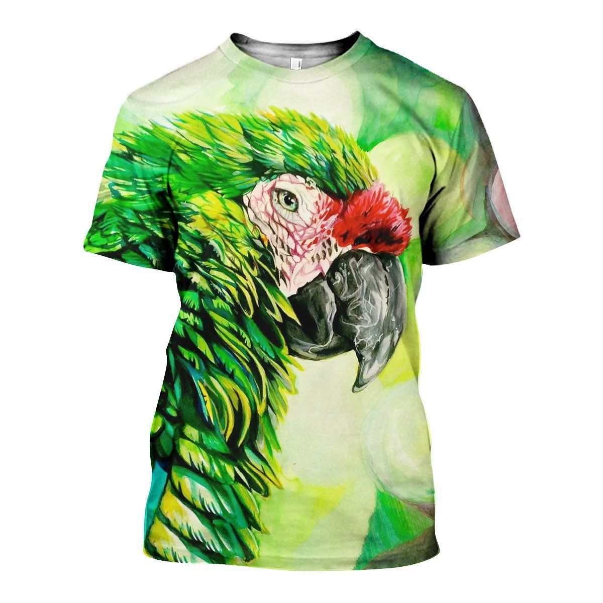 Green Parrot graphic t-shirt, unisex cotton tee