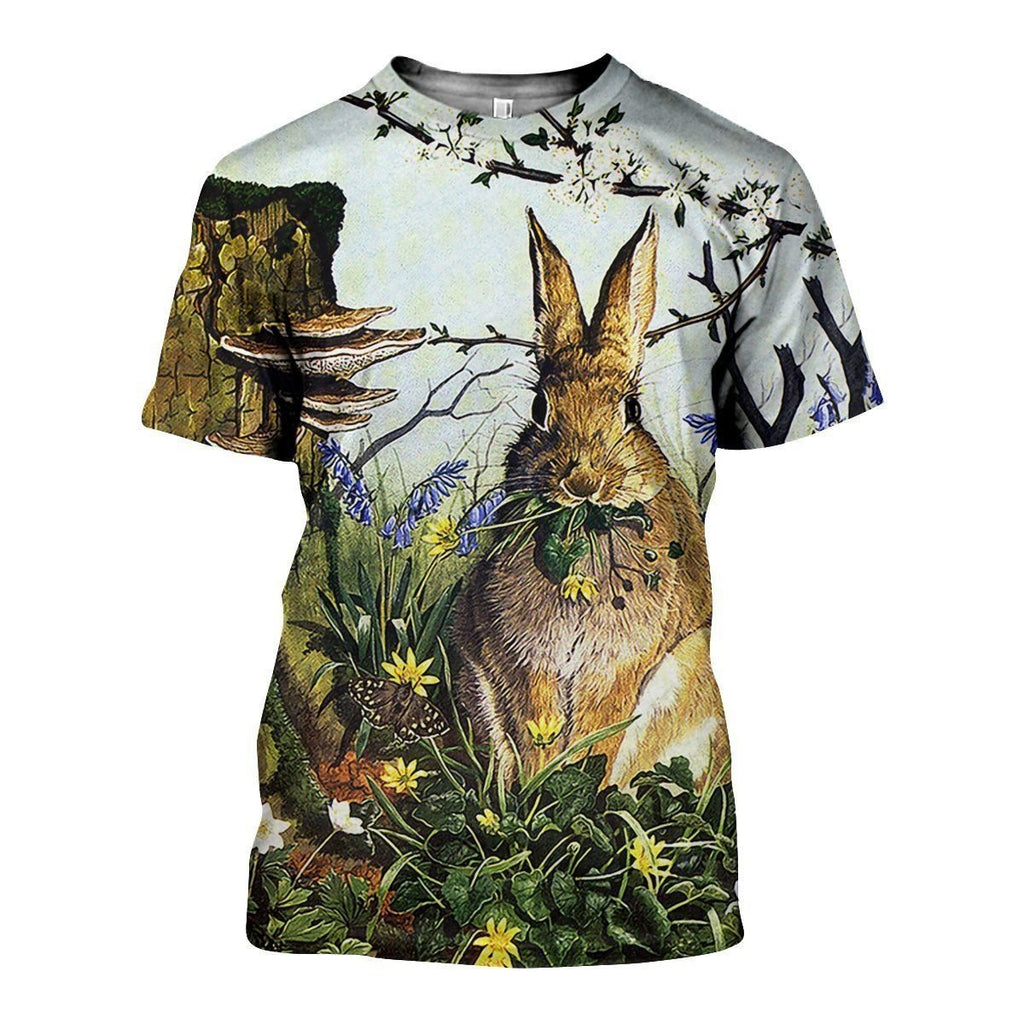 Rabbit Art graphic t-shirt, unisex cotton tee