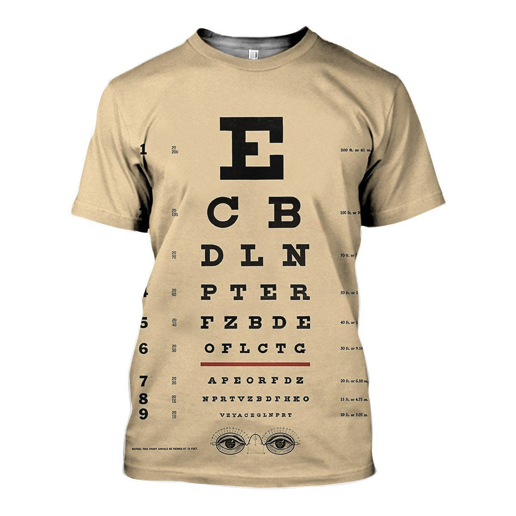 Eye Chart graphic t-shirt, unisex cotton tee