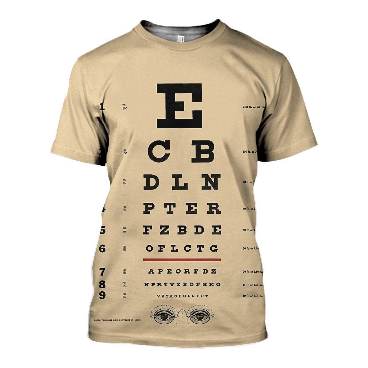 Eye Chart graphic t-shirt, unisex cotton tee