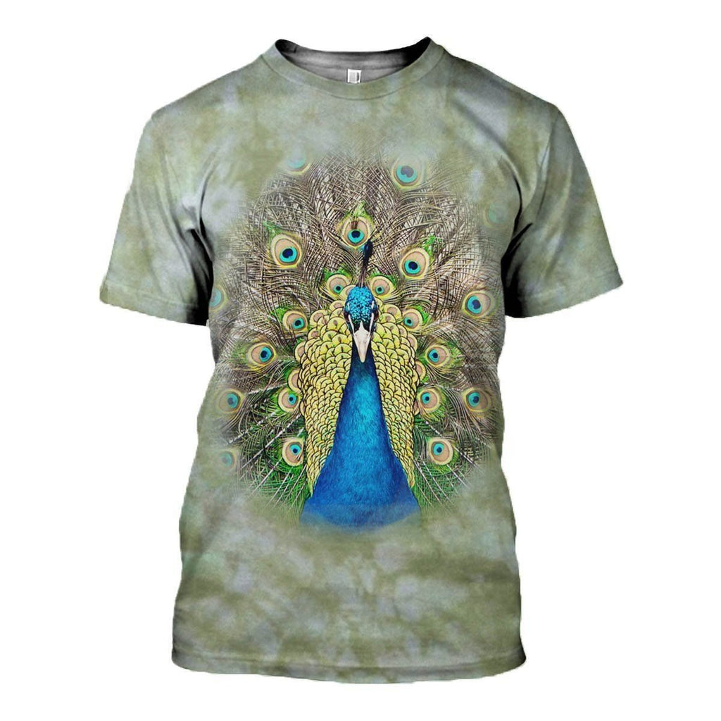 Peacock graphic t-shirt, unisex cotton tee