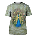Peacock graphic t-shirt, unisex cotton tee