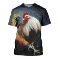 Rooster graphic t-shirt, unisex cotton tee