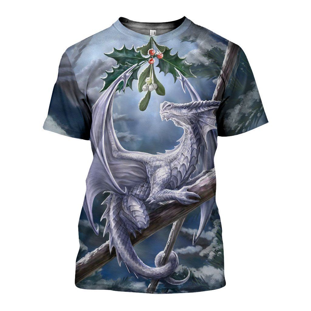 Snow Dragon Art graphic t-shirt, unisex cotton tee