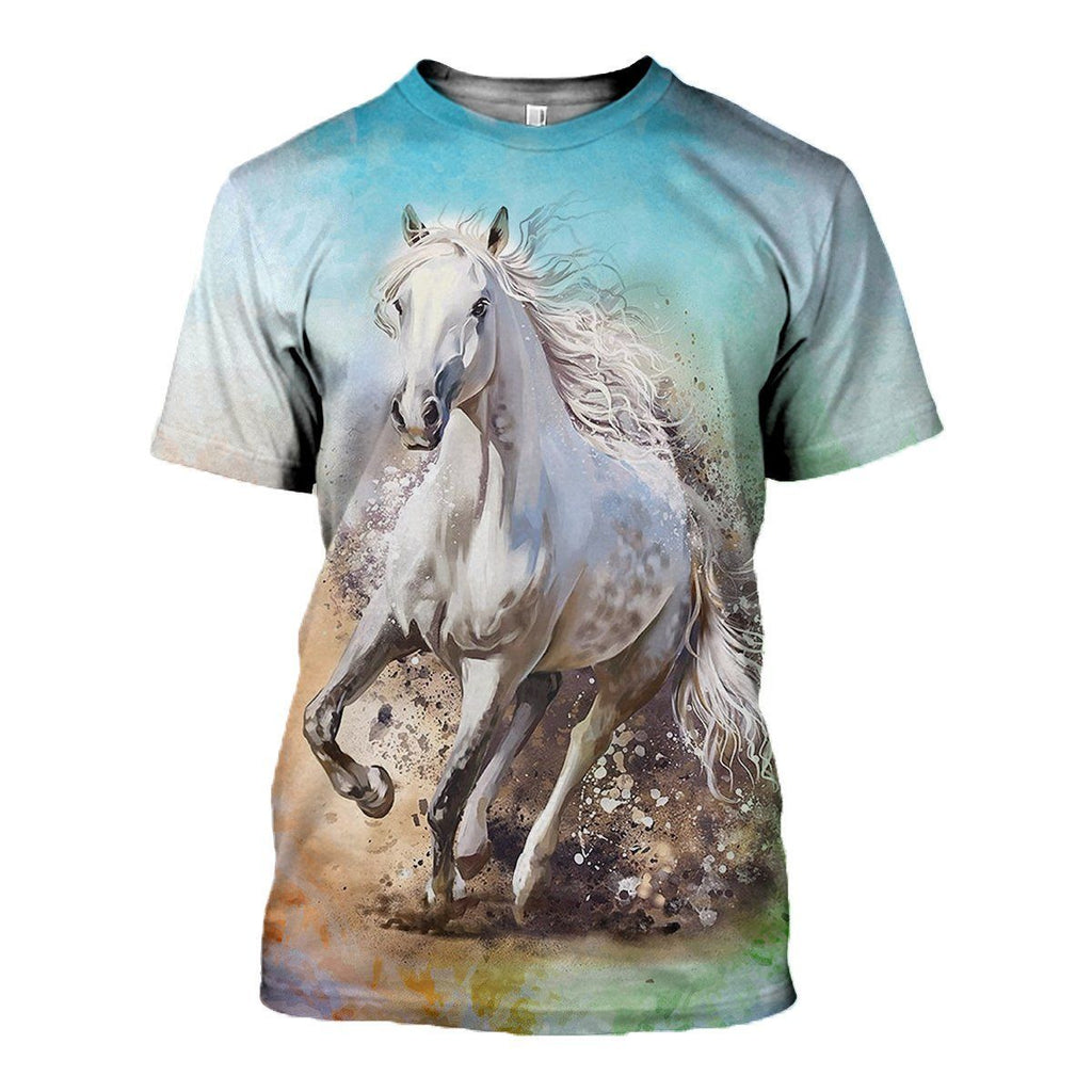 White Horse Painting graphic t-shirt, unisex cotton tee