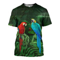 Parrot graphic t-shirt, unisex cotton tee