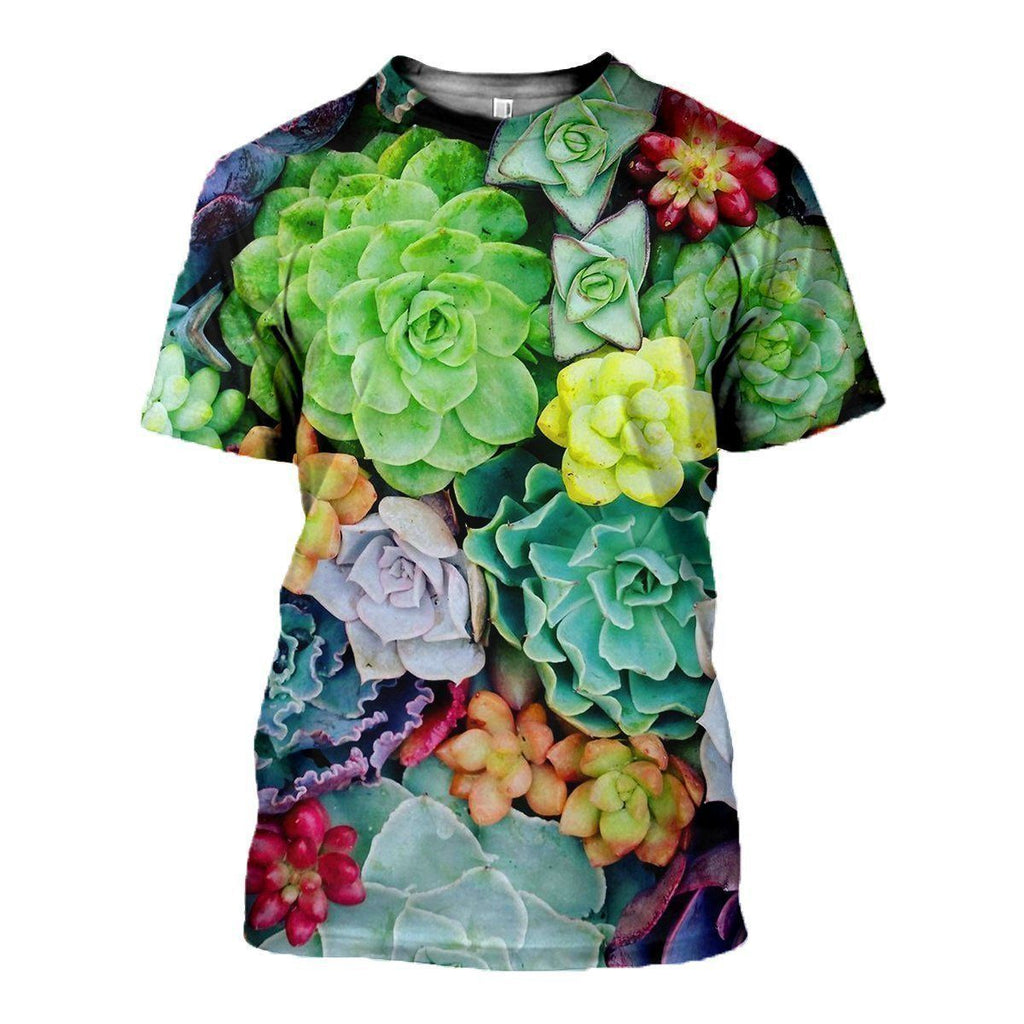 Colorful Succulent graphic t-shirt, unisex cotton tee