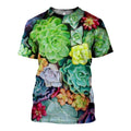 Colorful Succulent graphic t-shirt, unisex cotton tee