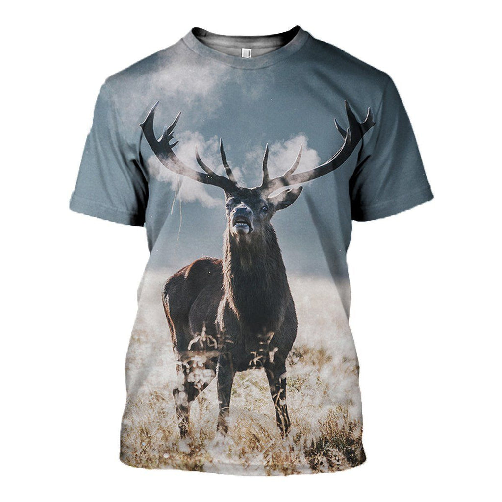 Deer graphic t-shirt, unisex cotton tee