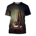 Hunting Pheasant Art graphic t-shirt, unisex cotton tee
