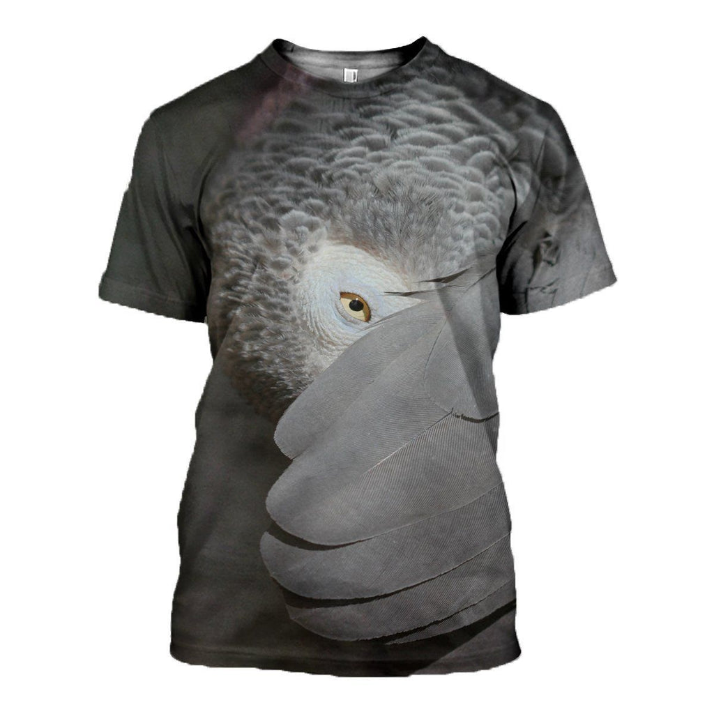Grey Parrot graphic t-shirt, unisex cotton tee
