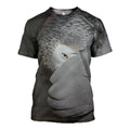 Grey Parrot graphic t-shirt, unisex cotton tee