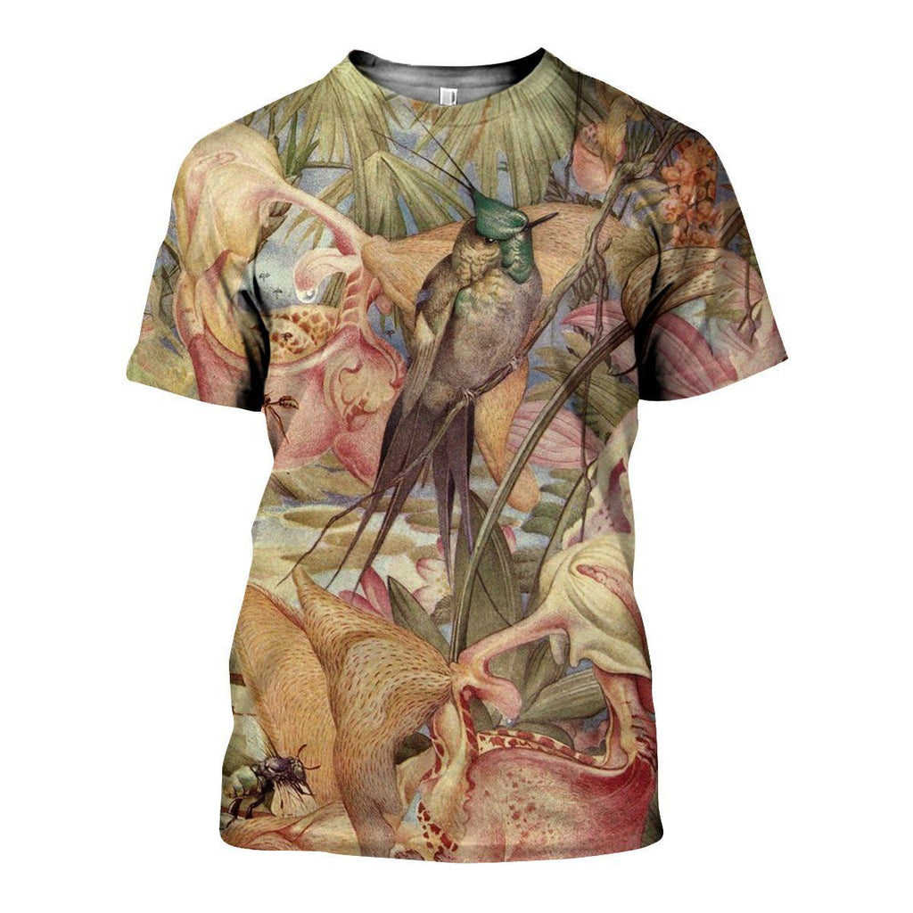 Humming Birds Art graphic t-shirt, unisex cotton tee