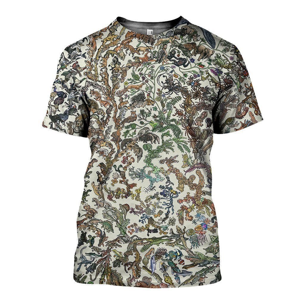 Tree of Life Evolution Art graphic t-shirt, unisex cotton tee
