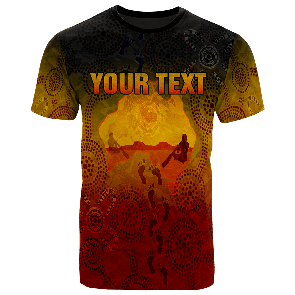 Staustraliaboriginals Australian Map with Indigenous Personalized Name graphic t-shirt, unisex cotton tee