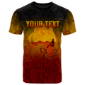 Staustraliaboriginals Australian Map with Indigenous Personalized Name graphic t-shirt, unisex cotton tee