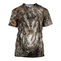 Camouflage Owl Art graphic t-shirt, unisex cotton tee