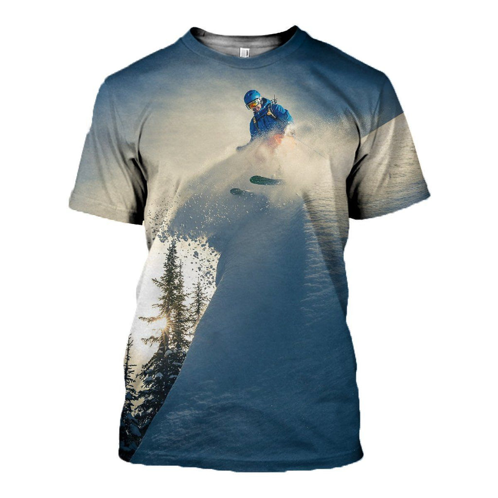 Skiing graphic t-shirt, unisex cotton tee