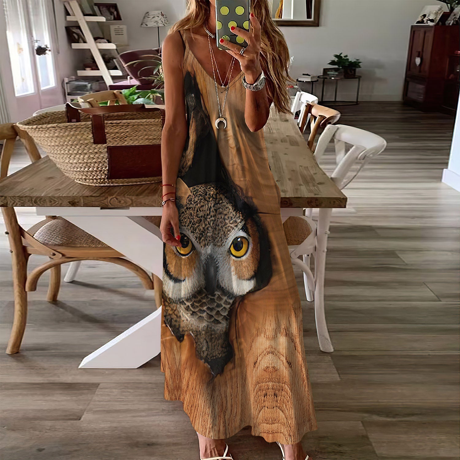 Owl Owl Sleeveless Maxi Dress | Women Summer Dress | Sundress