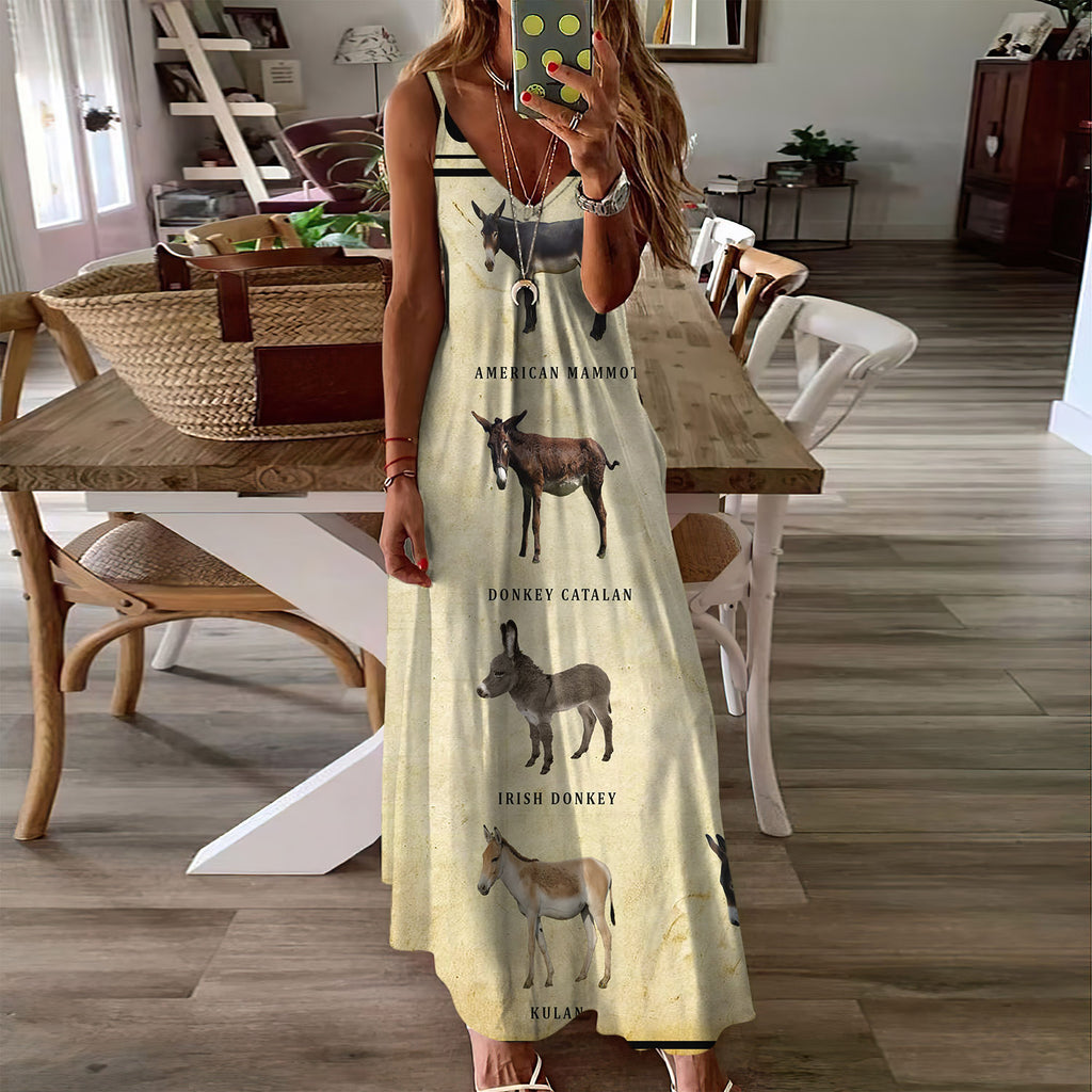 Donkey Sleeveless Maxi Dress | Women Summer Dress | Sundress