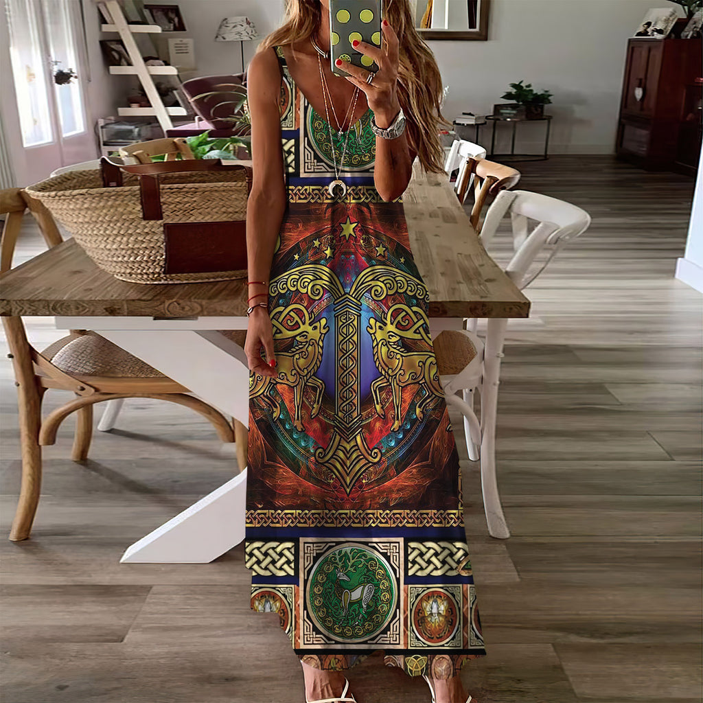 Celtic Sleeveless Maxi Dress | Women Summer Dress | Sundress