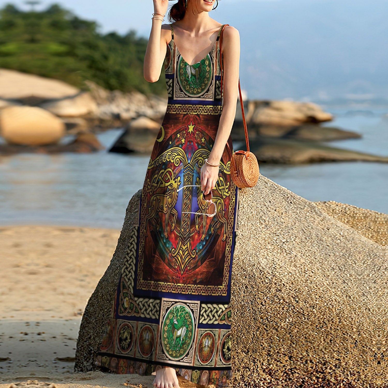 Celtic Sleeveless Maxi Dress | Women Summer Dress | Sundress