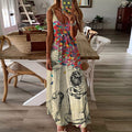 Pug Colortree Sleeveless Maxi Dress | Women Summer Dress | Sundress