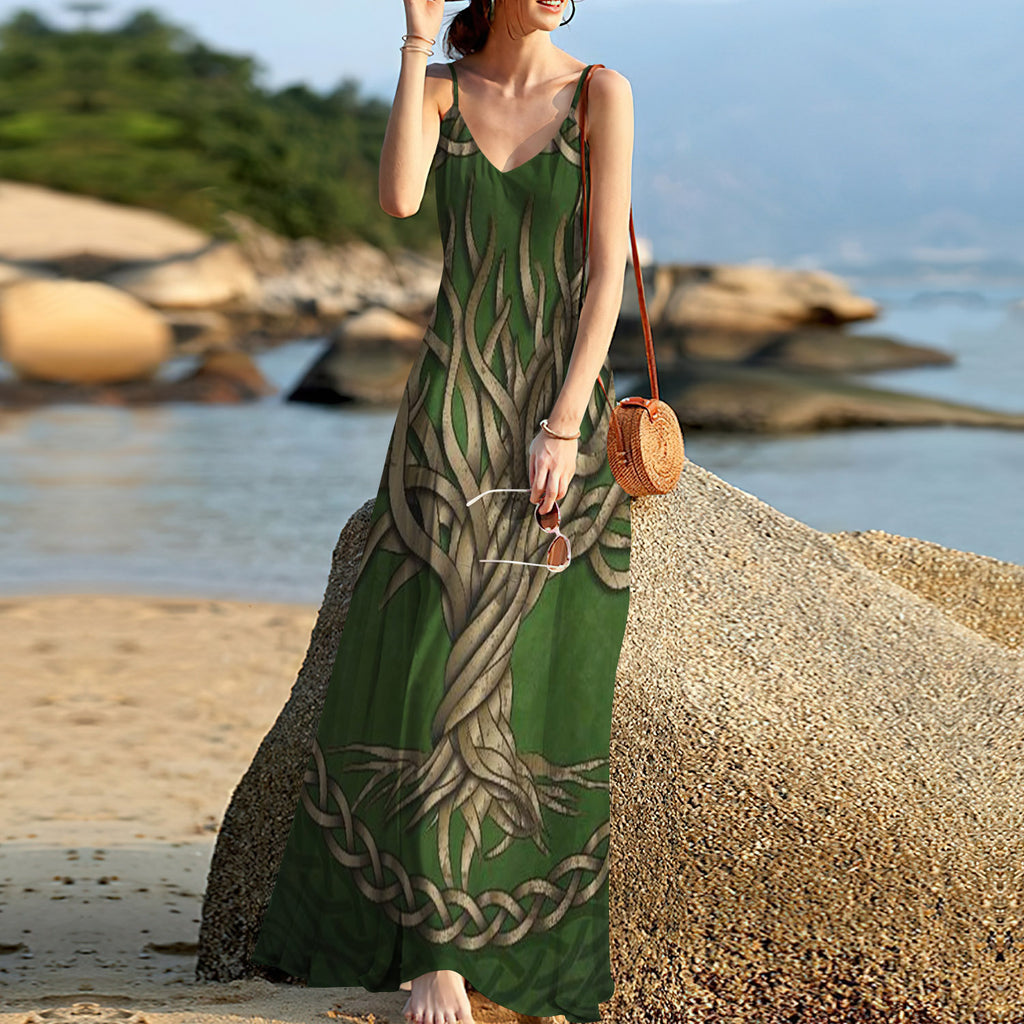 Tree Of Life Celtic Sleeveless Maxi Dress | Women Summer Dress | Sundress