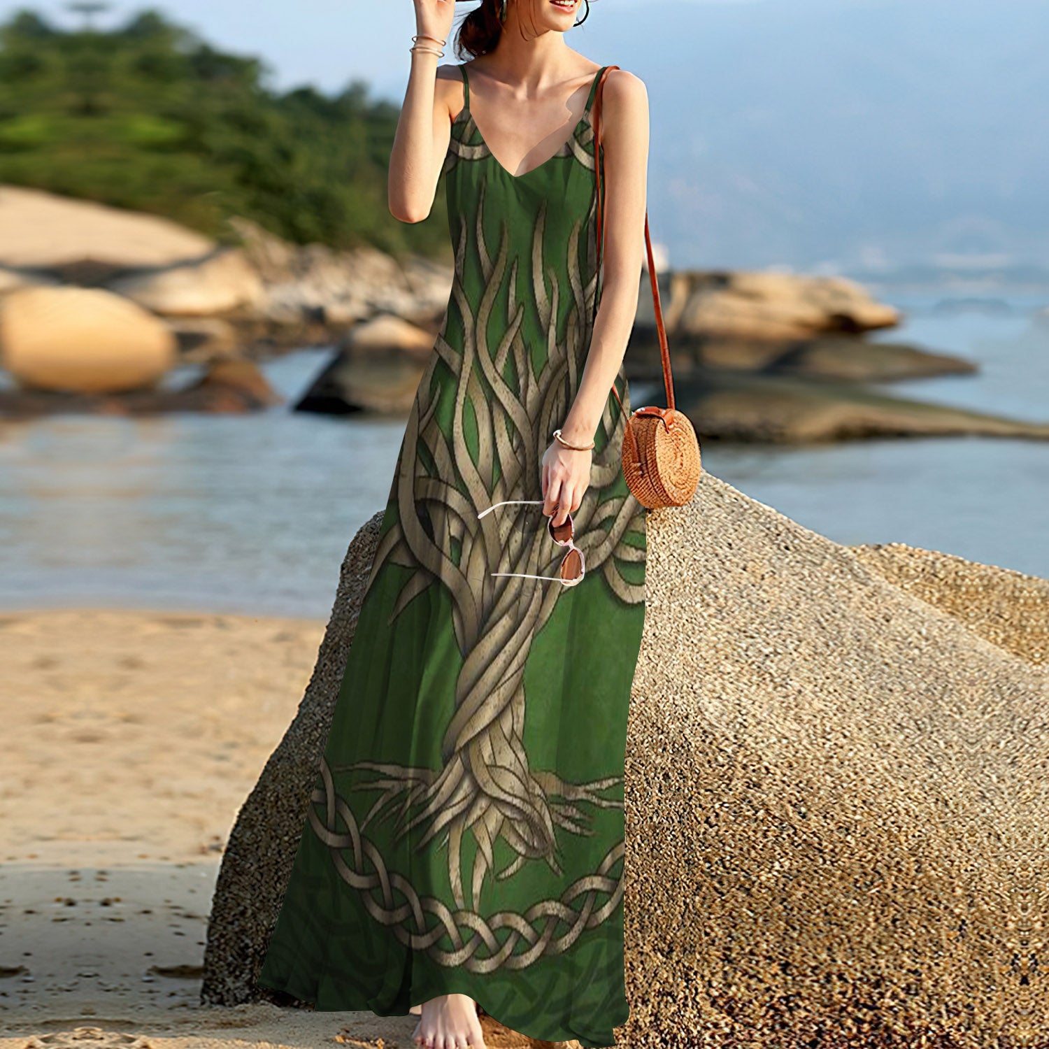 Tree Of Life Celtic Sleeveless Maxi Dress | Women Summer Dress | Sundress