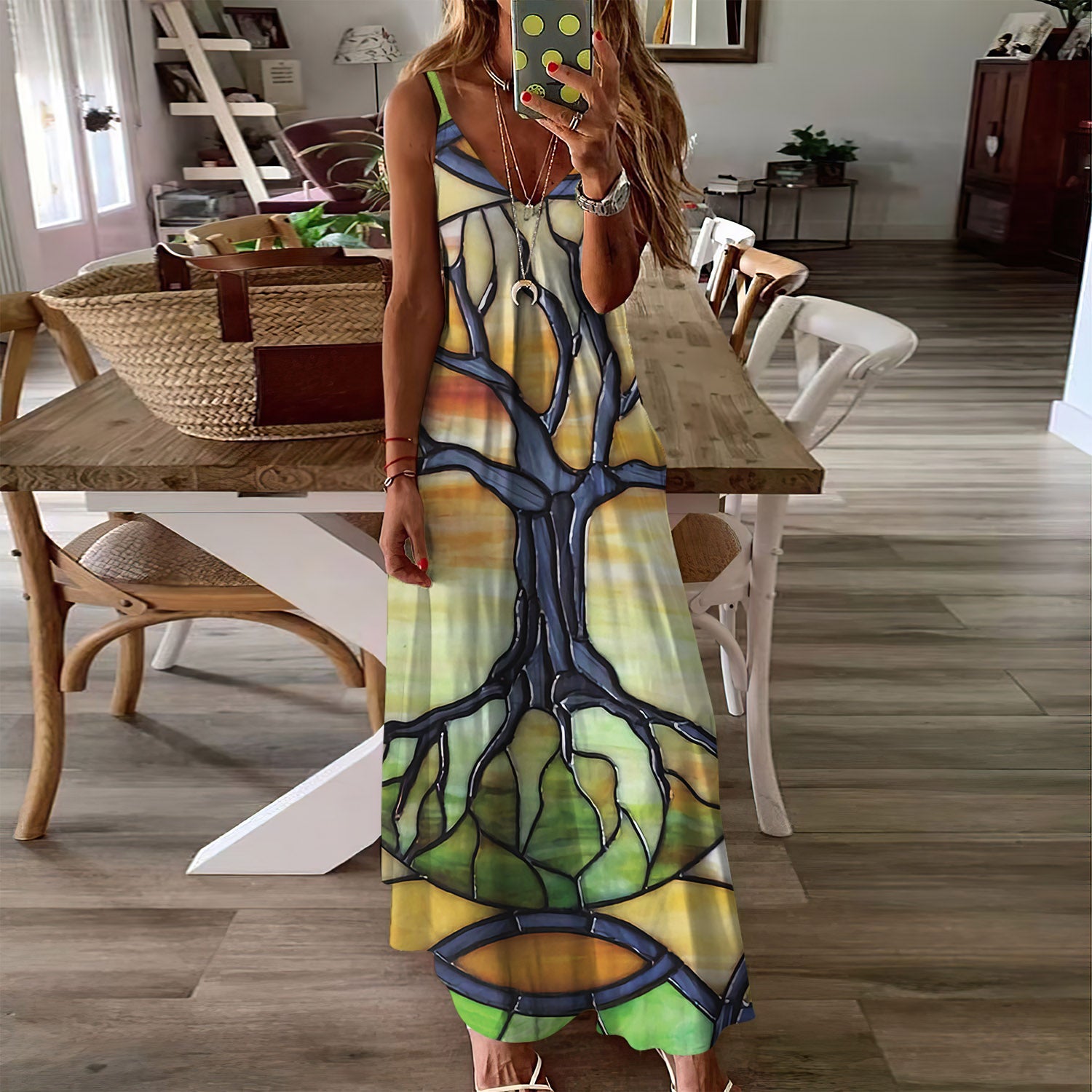 Stained Glass Celtic Art Sleeveless Maxi Dress | Women Summer Dress | Sundress
