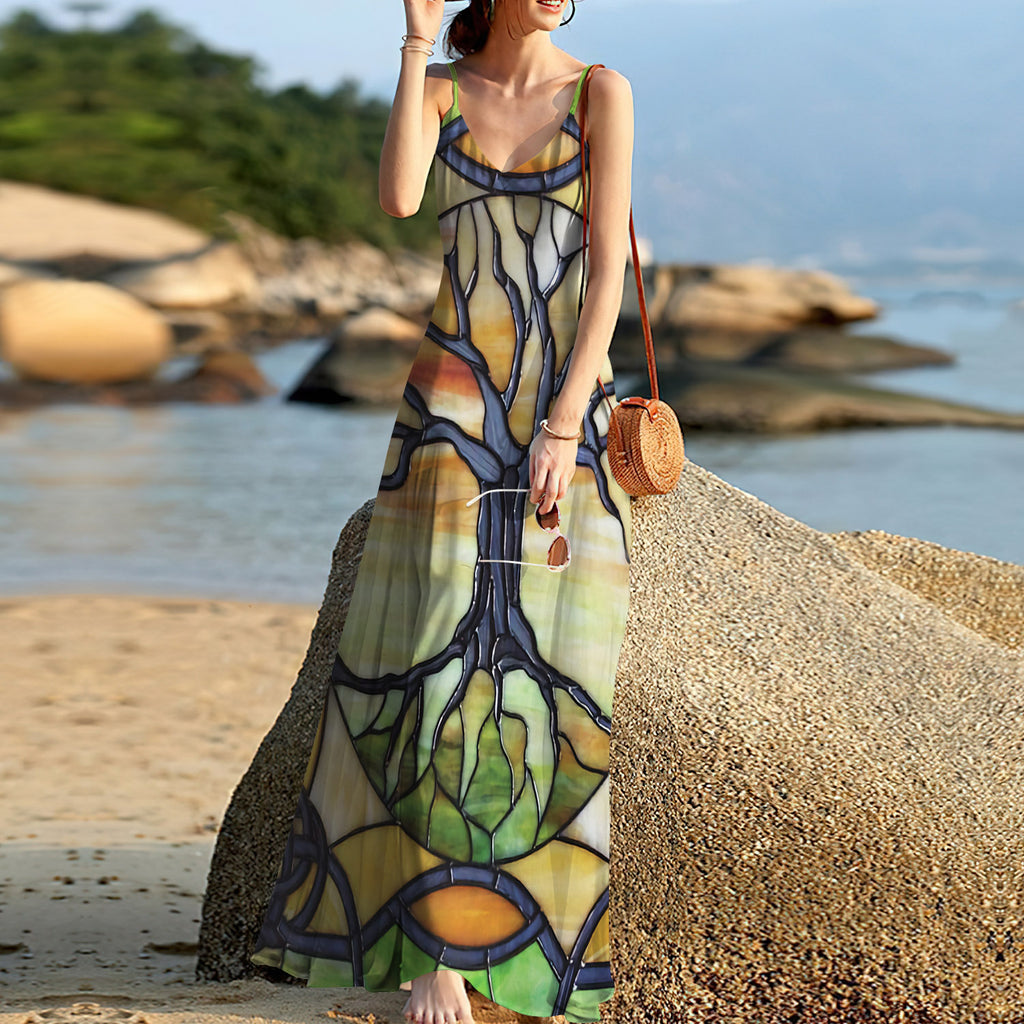 Stained Glass Celtic Art Sleeveless Maxi Dress | Women Summer Dress | Sundress