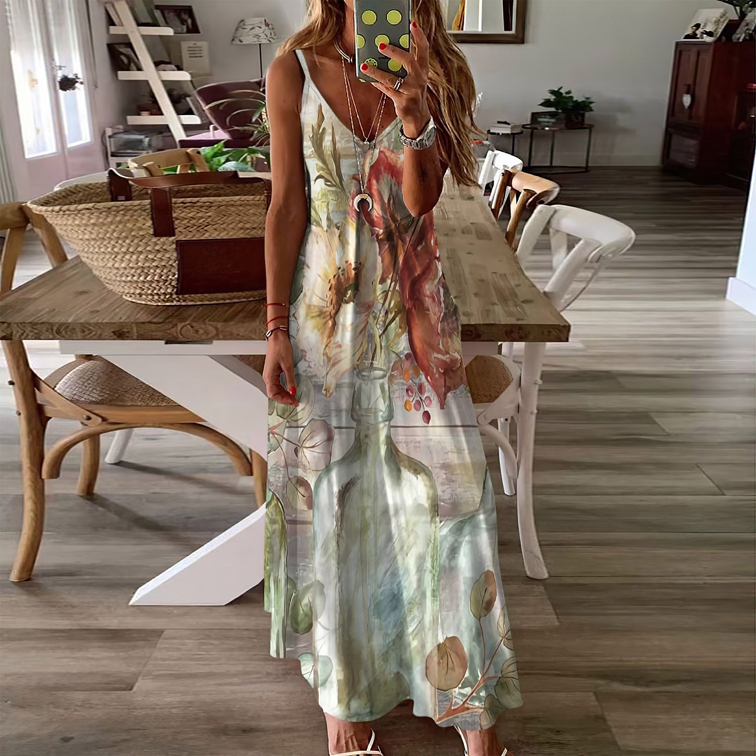Poppy Flower Sleeveless Maxi Dress | Women Summer Dress | Sundress