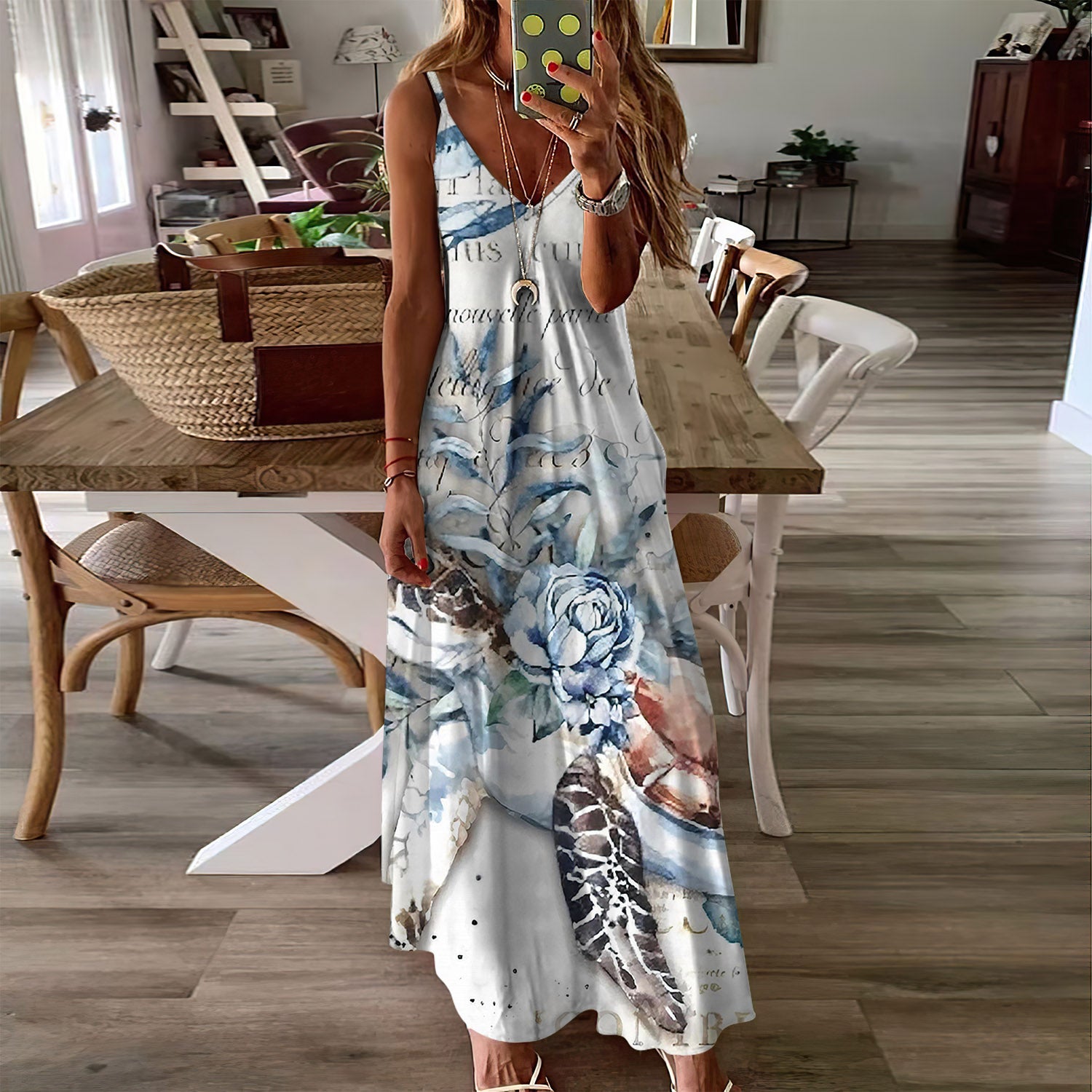 Sea Turtle Sleeveless Maxi Dress | Women Summer Dress | Sundress